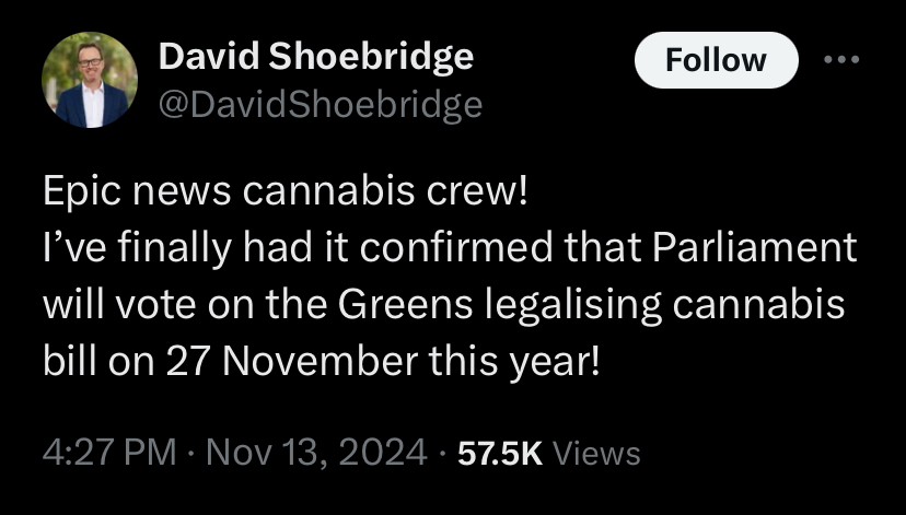 Greens cannabis legalisation bill headed for federal parliament vote