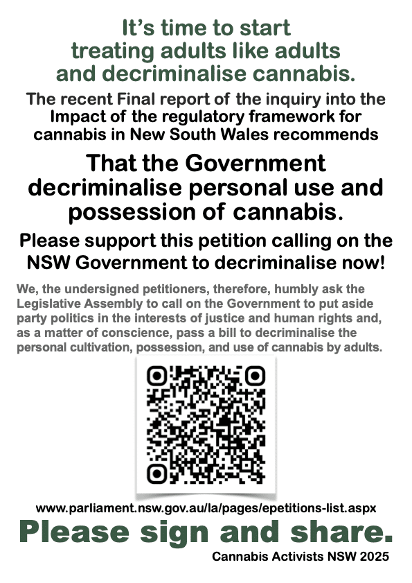 NSW Petition Pushes for Cannabis Decriminalisation Ahead of Parliamentary Debate